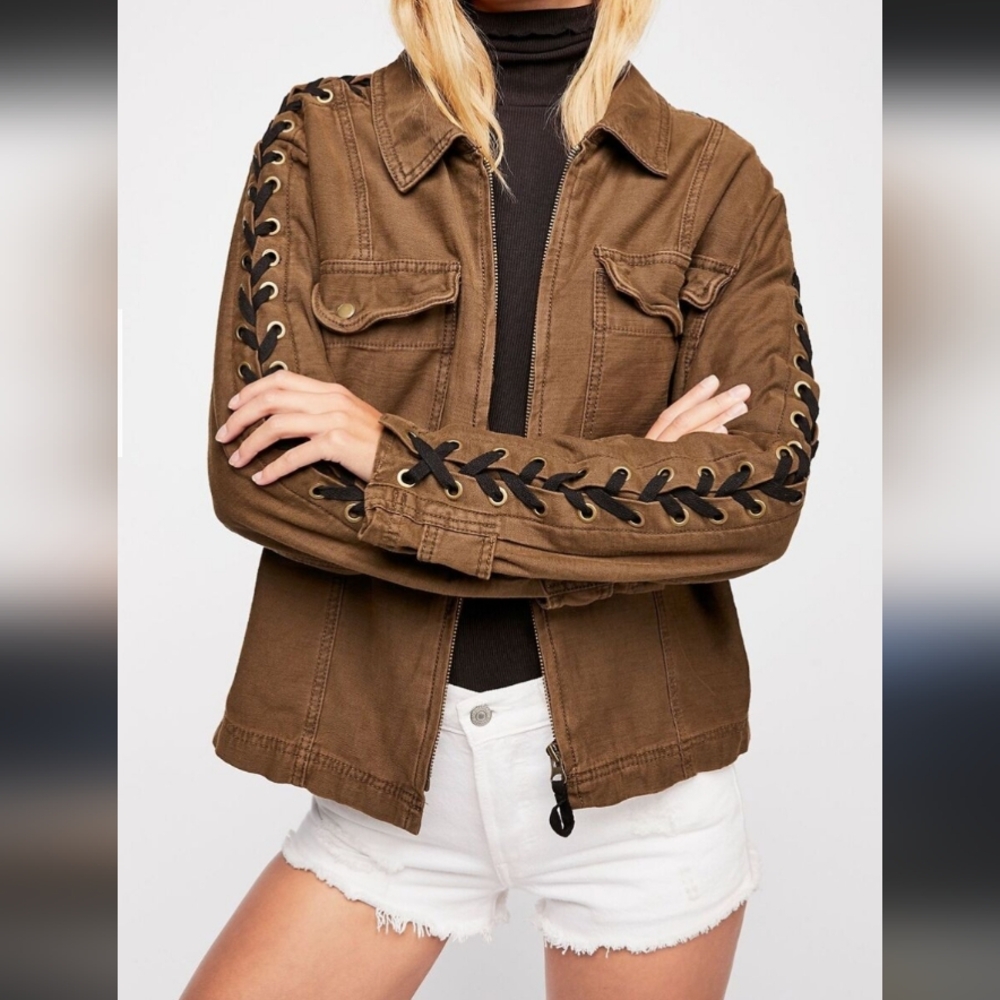 FREE PEOPLE FAYE MILITARY JACKET M